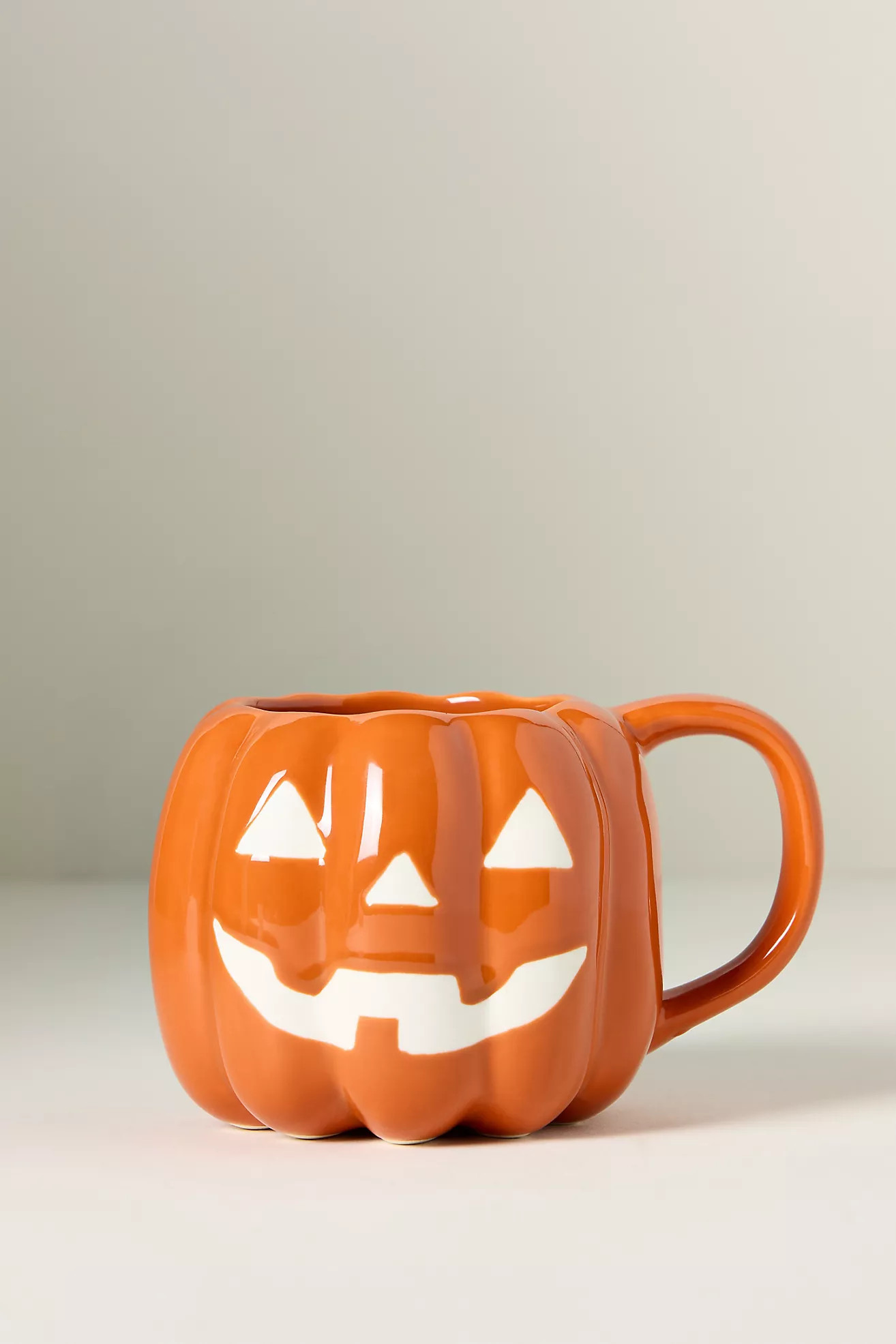 Figural Jack O' Lantern Glazed Stoneware Mug | Anthropologie (US)