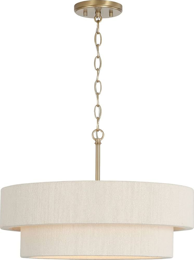 Capital Lighting 349841MA Delaney Modern Hand-Wrapped Rope Drum Pendant Ceiling Light Fixture, 4-... | Amazon (US)