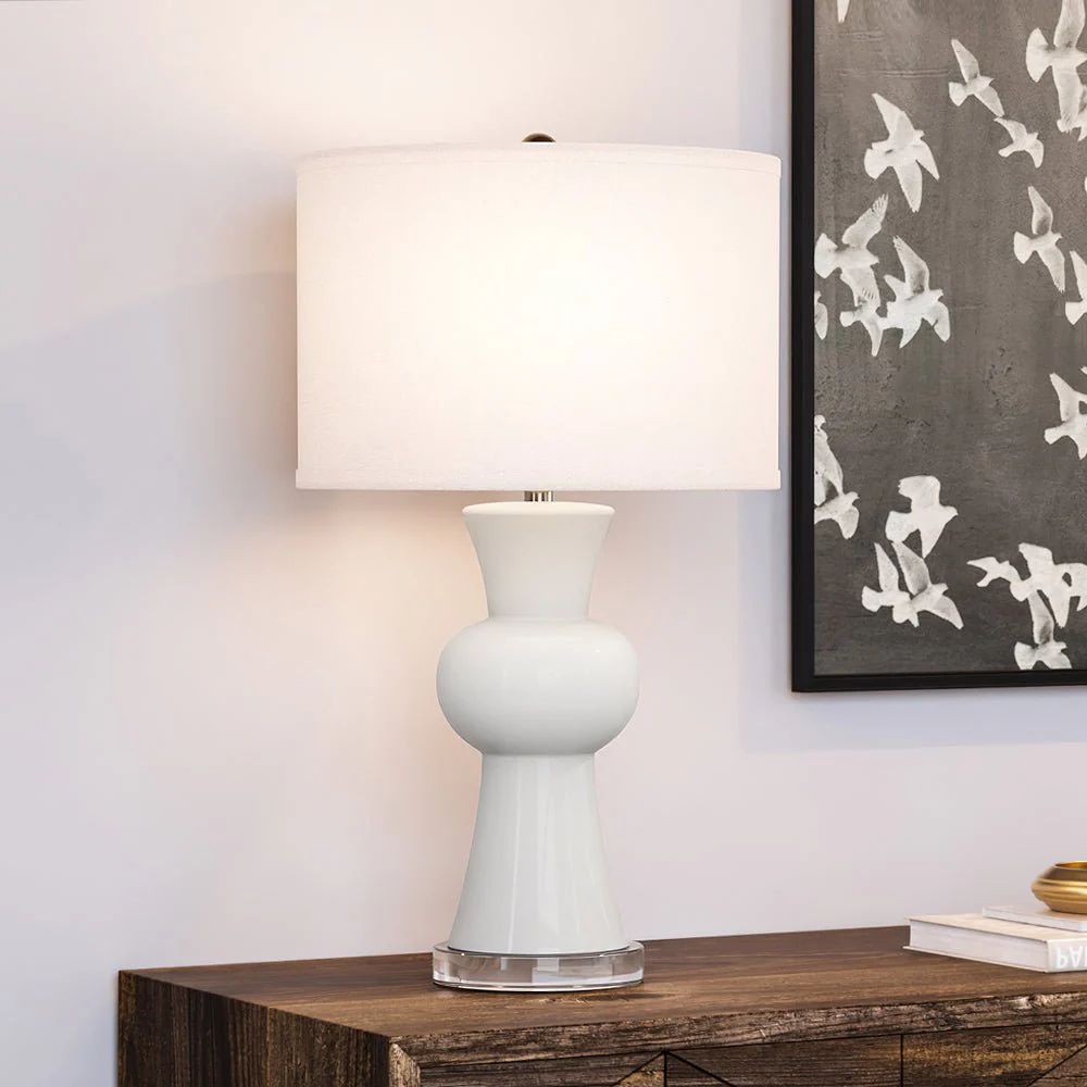 UEX7070 New Traditional Table Lamp 15''W x 15''D x 28''H, Gloss White Finish, Cartersville Collec... | Urban Ambiance, Inc.