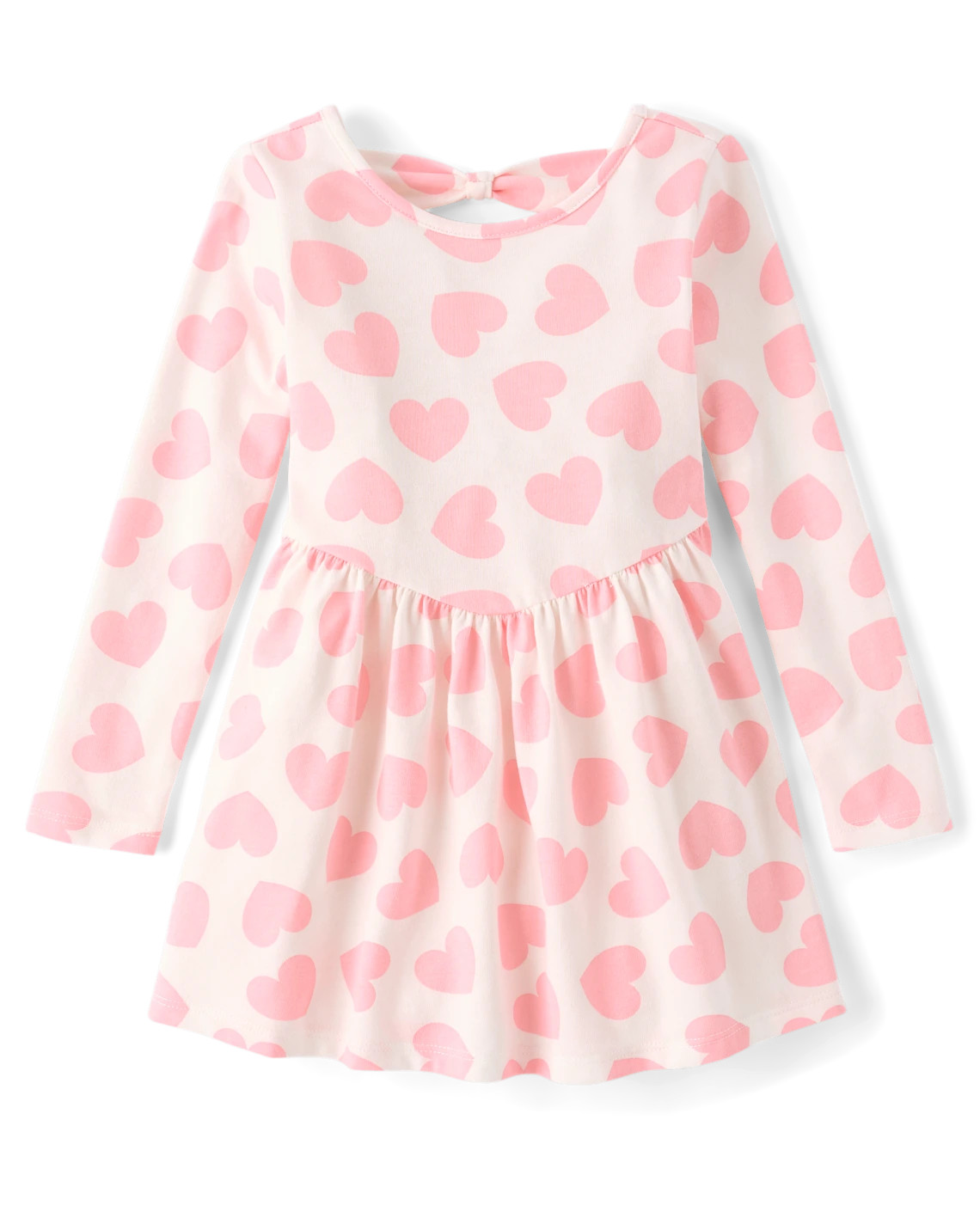 Baby And Toddler Girls Heart Bow Back Dress - pink | The Children's Place