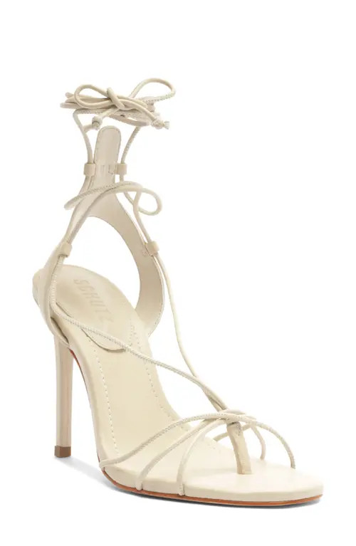 Schutz Demetria Ankle Strap Stiletto Sandal in Sugar White at Nordstrom, Size 7 | Nordstrom