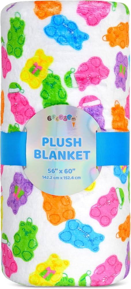 iscream Holiday Brights Silky Soft Plush 56" x 60" Premium Fleece Print Throw Blanket - Beary Hol... | Amazon (US)