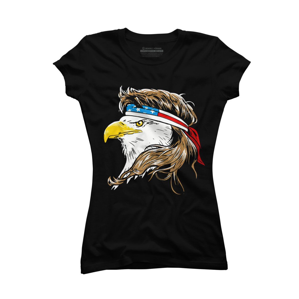 Junior's Design By Humans July 4th Eagle Mullet American Flag By corndesign T-Shirt | Target