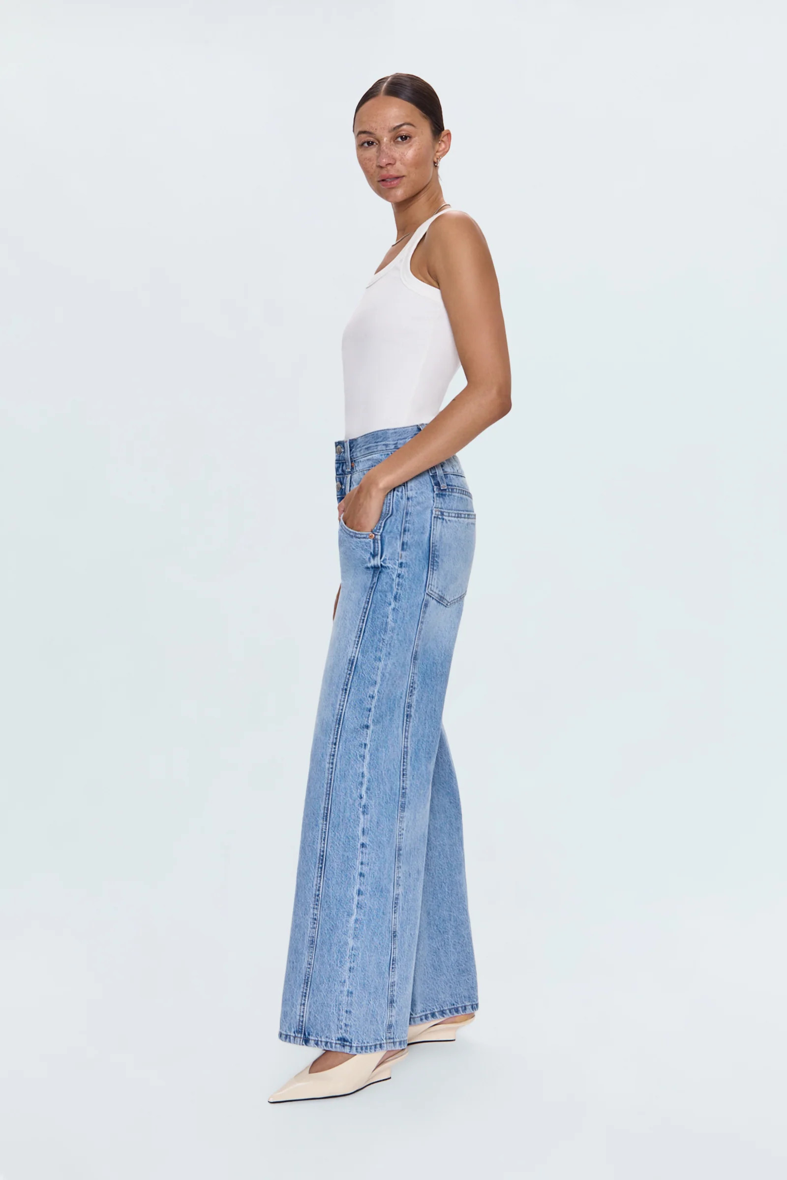 Caleb High Rise Stacked Waist Jean - Era | Pistola Denim