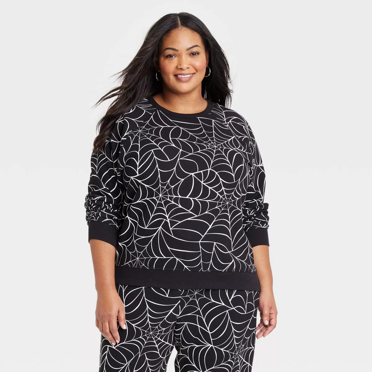 Women's Spider Web Graphic Sweatshirt - Black | Target