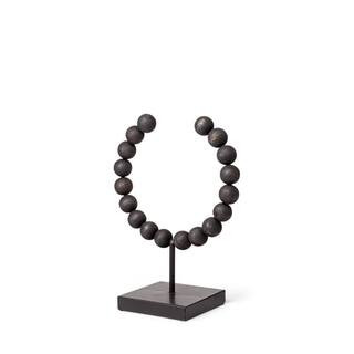 Tulane I (Small) 9 in. L x 5 in. W Black Beaded Broken Sphere Decorative Object | The Home Depot