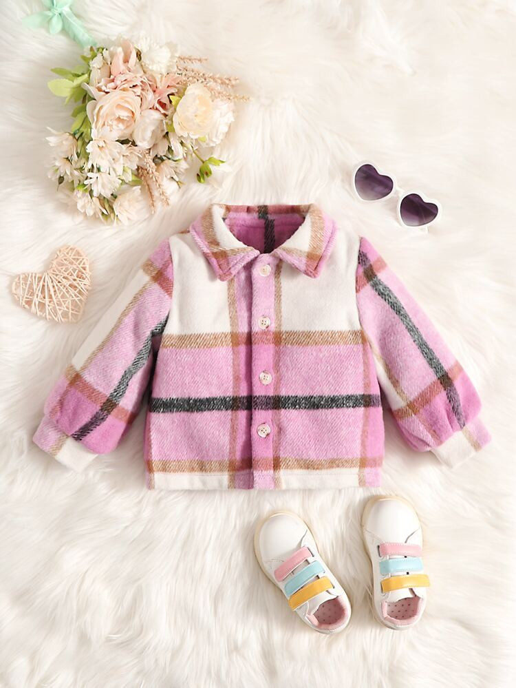 Baby Plaid Print Coat | SHEIN