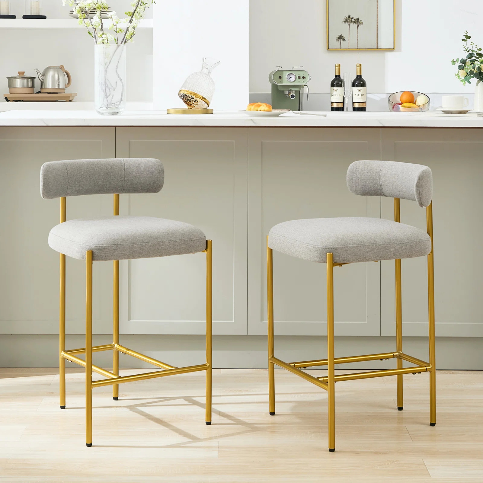 Mercer41 Maddox Upholstered Counter Height Bar Stools (Set of 2) & Reviews - Wayfair Canada | Wayfair North America