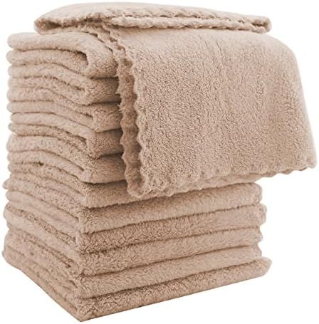 MOONQUEEN Ultra Soft Premium Washcloths Set - 12 x 12 inches - 24 Pack - Quick Drying - Highly Ab... | Amazon (US)