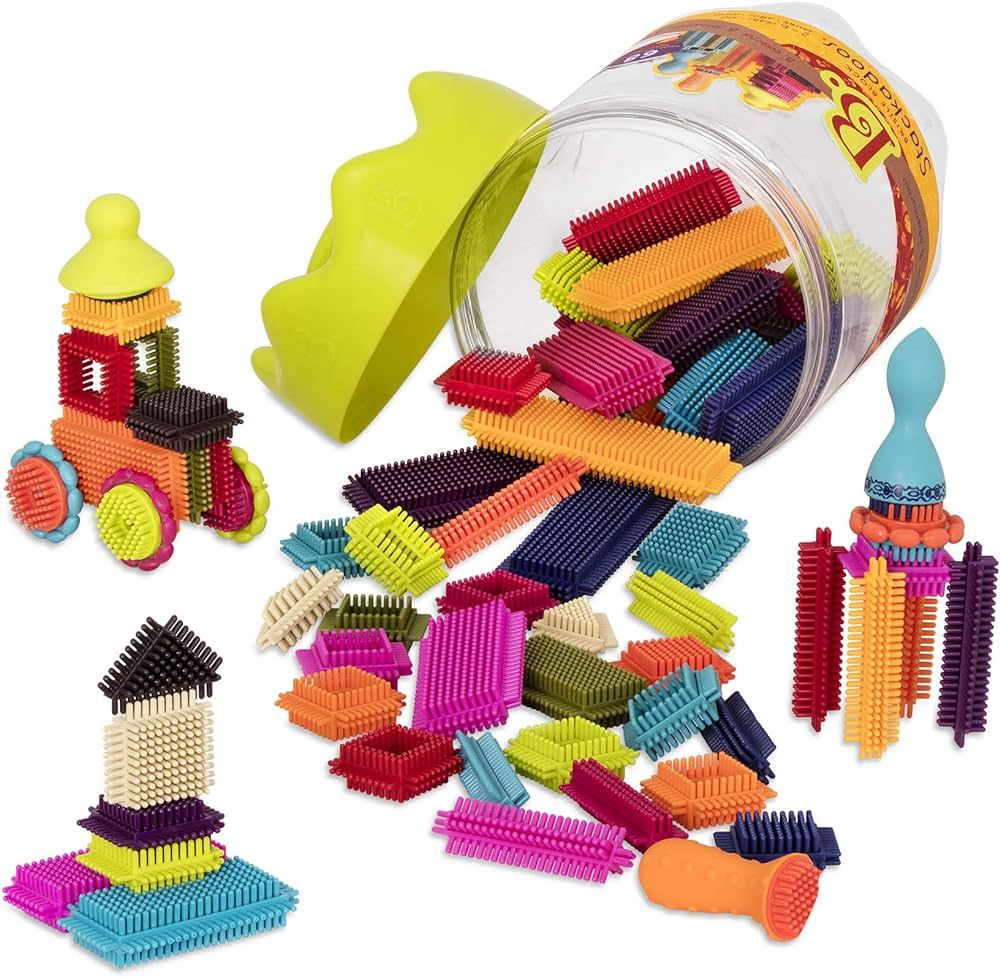 B. toys- Bristle Block - Stackadoos- Sort & Stack STEM Building Blocks Set – 68 Interlocking Blocks- | Amazon (US)
