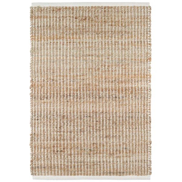 Gridwork Striped Handmade Flatweave Ivory/Brown Area Rug | Wayfair North America