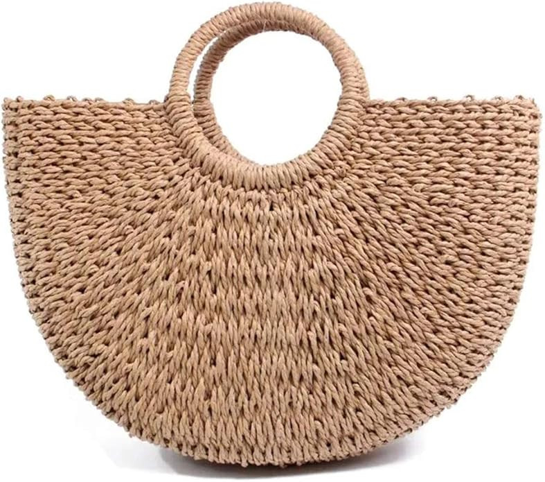 Straw Bag Womens Handbag Handwoven Large Straw Beach Tote Bag Vacation Summer Beach bag Straw Pur... | Amazon (US)
