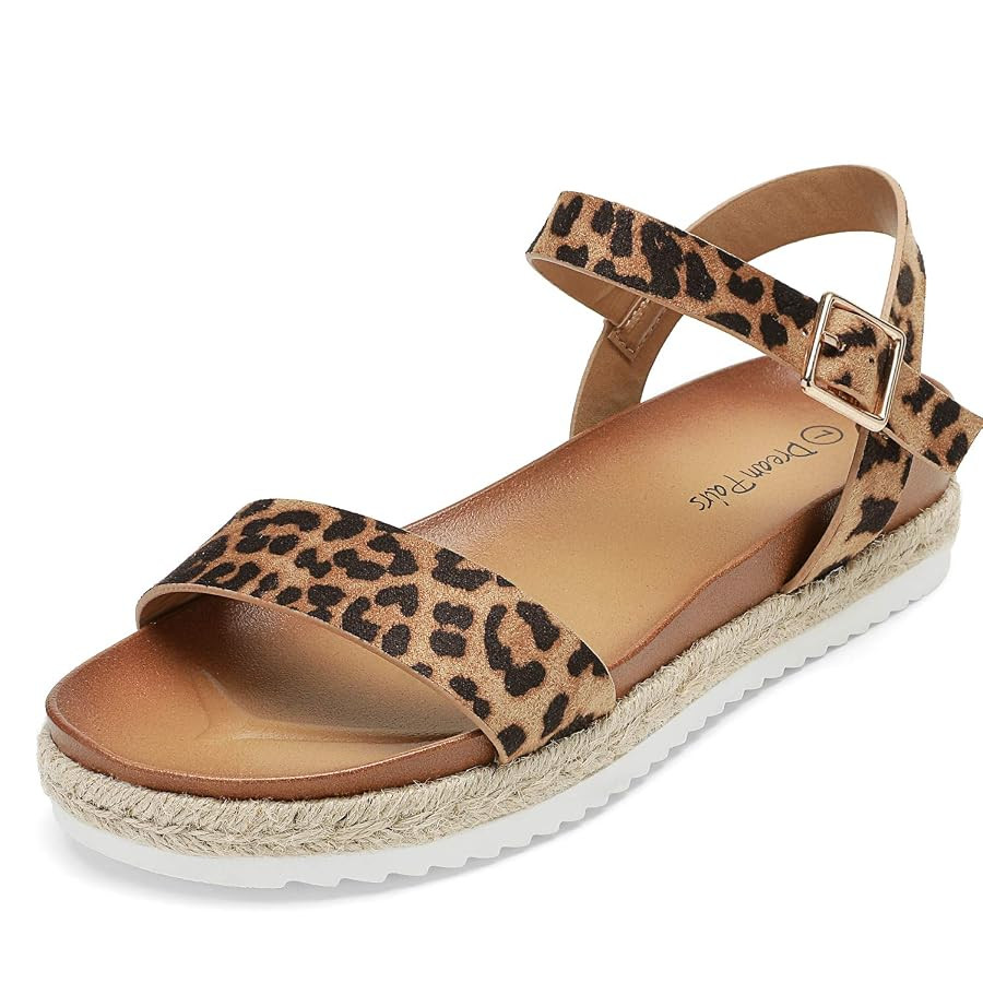 DREAM PAIRS Women’s Open Toe Ankle Strap Espadrille Casual Flatform Platform Wedge Sandals | Amazon (US)