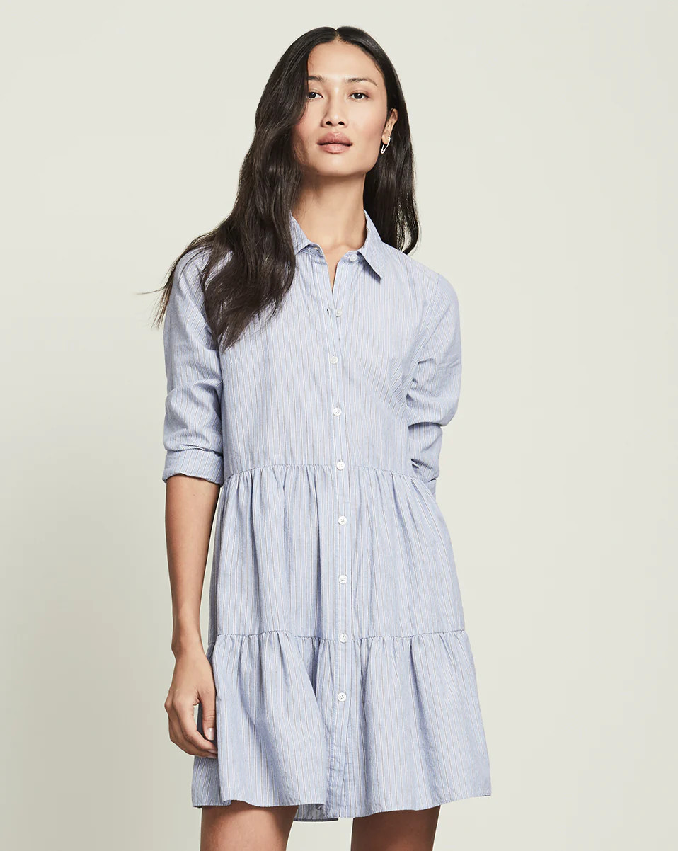 Jemila Tiered Shirtdress | Veronica Beard