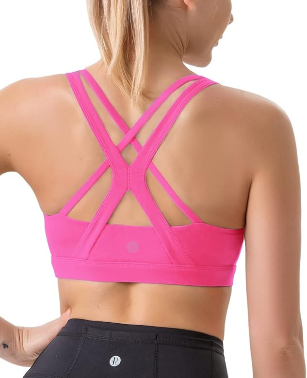 RUNNING GIRL Sports Bra for Women, Medium-High Support Criss-Cross Back Strappy Padded Sports Bra... | Amazon (US)