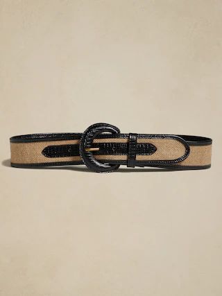Riviera Linen + Leather Belt | Banana Republic (US)