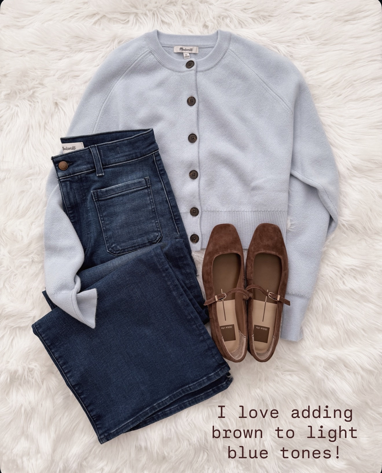 This soft blue cardigan has been such a refreshing swap from my usual neutrals, and pairing it with brown suede flats instantly warms the whole outfit up. It’s one of those easy combos that feels cozy but still polished for everyday plans.

light blue cardigan outfit women, brown suede flats outfit ideas, spring casual outfit women, neutral and blue color combo outfit, everyday cardigan jeans look women, comfy chic spring outfits women, soft color layering outfit ideas, classic flats with jeans outfit, spring wardrobe staples women

#LTKSaleAlert #LTKOver40 #LTKSeasonal