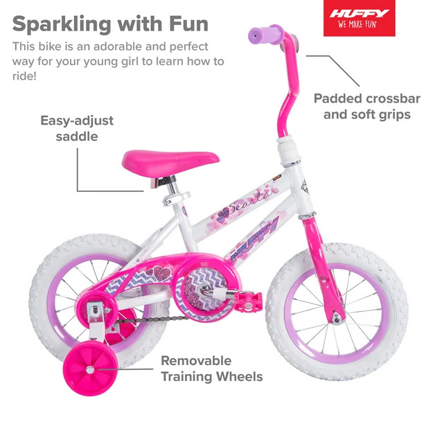 Huffy 12 in. Sea Star Girl Kids Bike, White | Walmart (US)