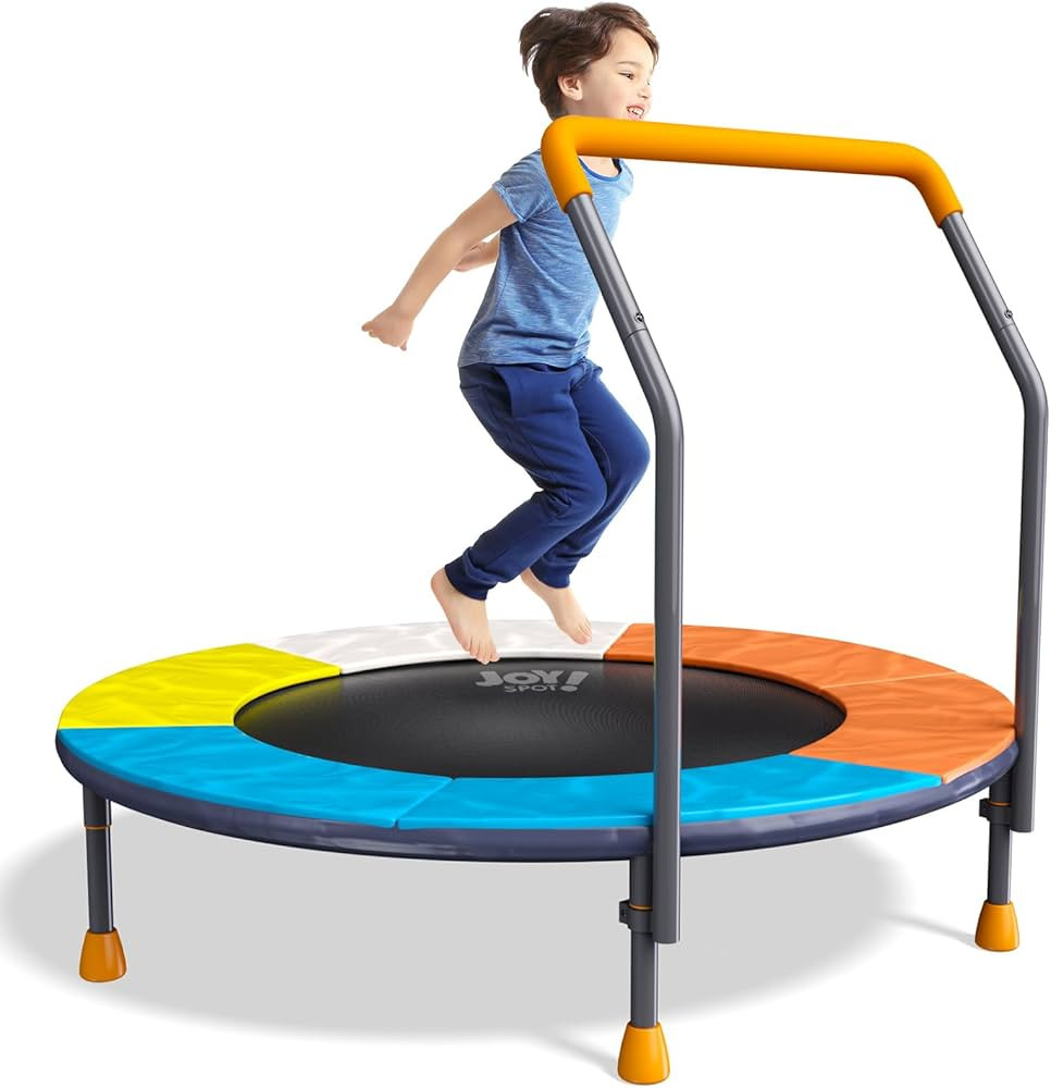 36" Mini Toddler Trampoline with Adjustable Handle, 3FT ASTM Certified Foldable Indoor Trampoline... | Amazon (US)