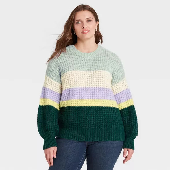 Women's Striped Crewneck Pullover Sweater - Universal Thread™ | Target