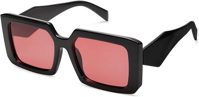 VANLINKER Trendy Oversized Square Sunglasses for Women Men Retro Thick Shades Womens Fashion Big ... | Amazon (US)