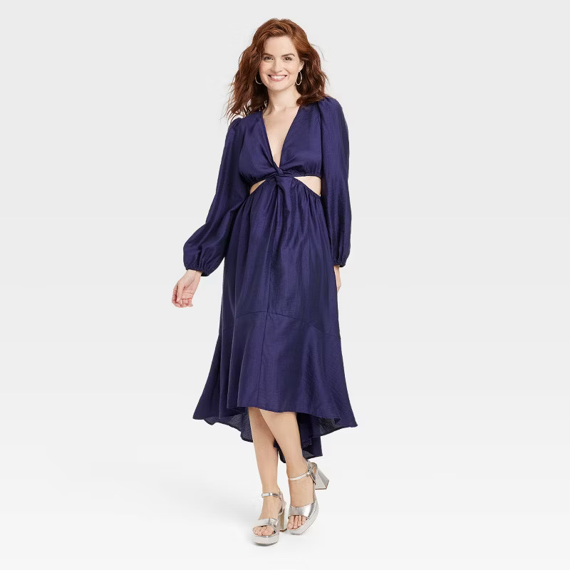 Women's Long Sleeve Twist Cut Out Dress - A New Day™ | Target