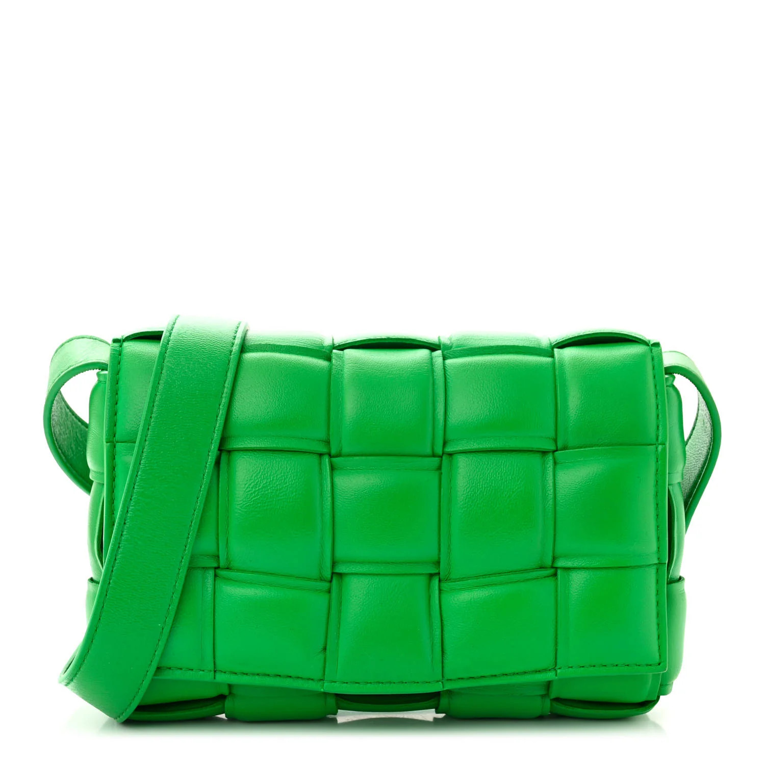 Nappa Maxi Intreccio Small Padded Cassette Crossbody Bag Parakeet | FASHIONPHILE (US)