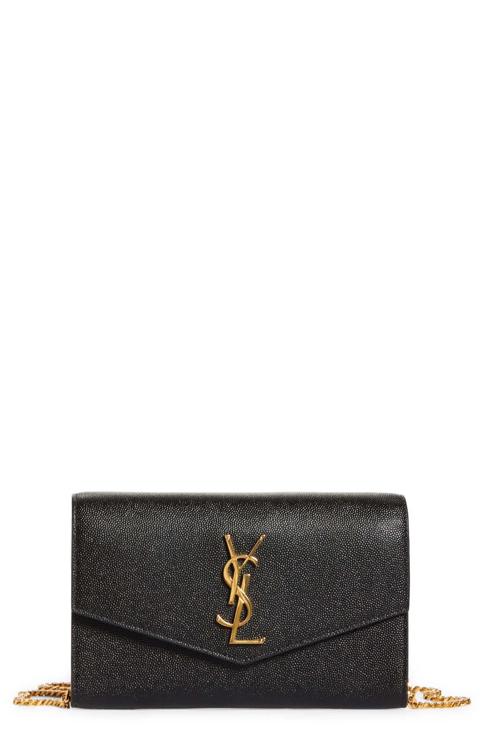 Uptown Pebbled Calfskin Leather Wallet on a Chain | Nordstrom