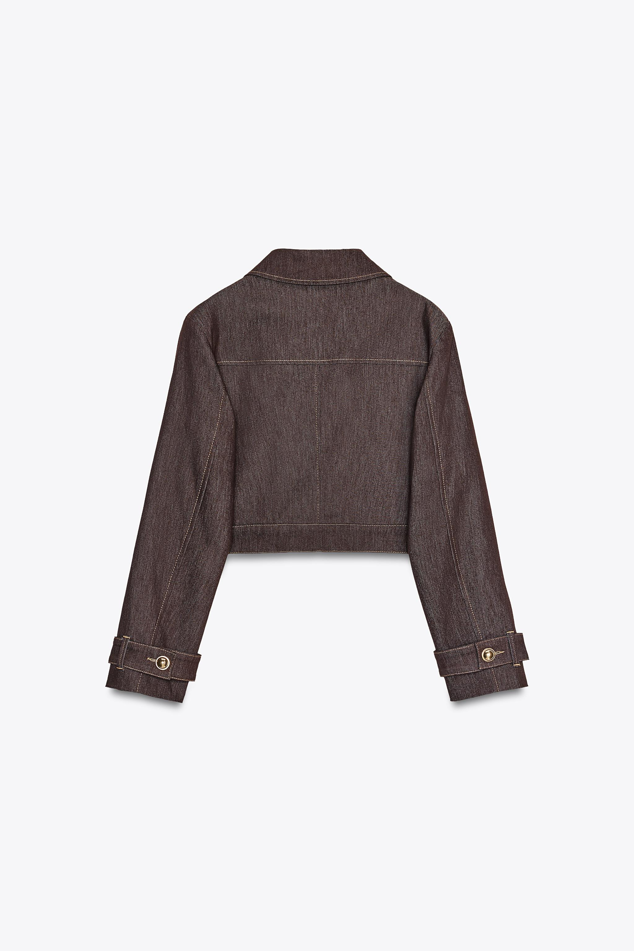 CONTRAST STITCHING SHORT JACKET | Zara US