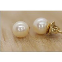 14K Pearl Stud Earrings | Etsy (US)
