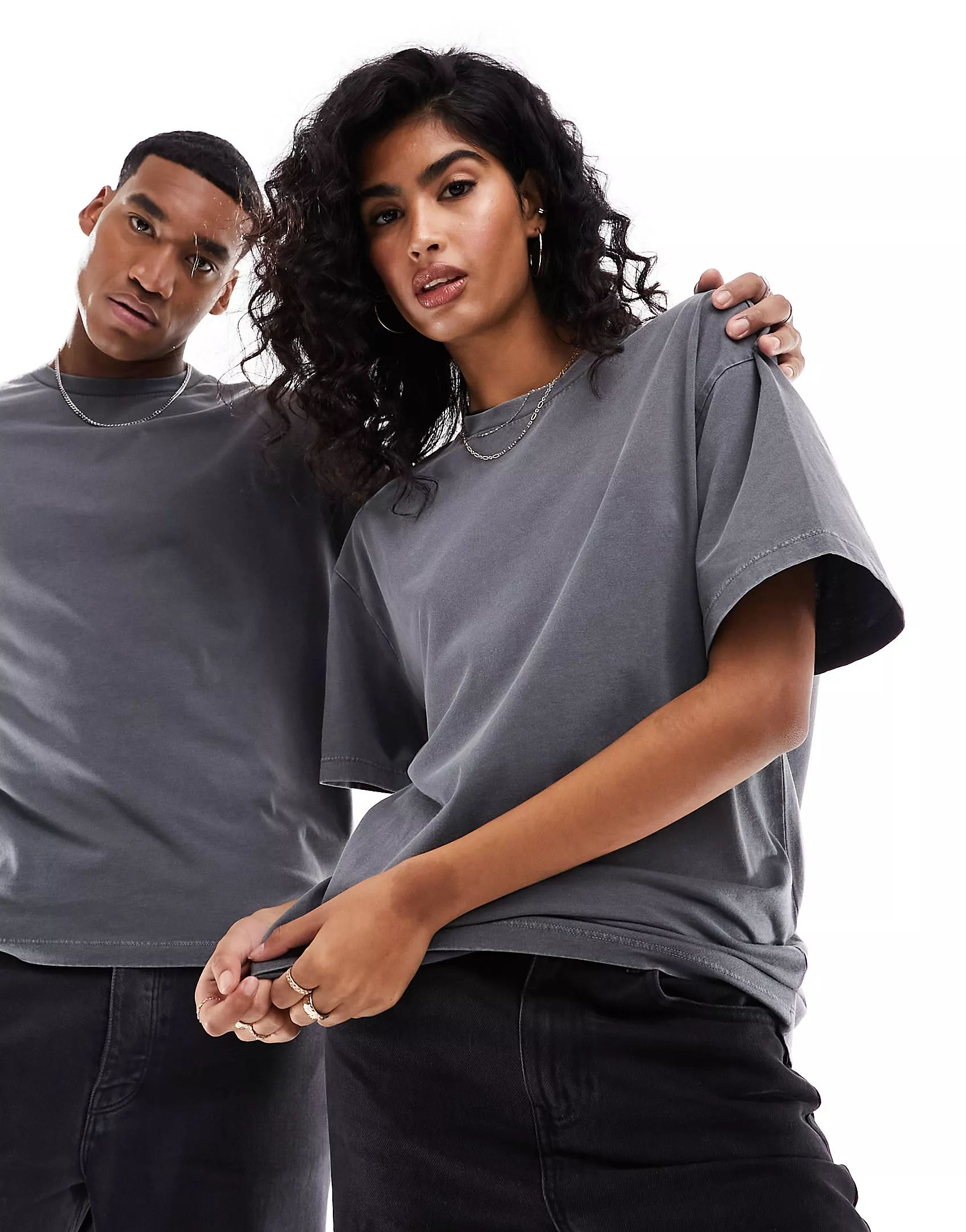 Reclaimed Vintage unisex oversized t-shirt in washed charcoal | ASOS (Global)