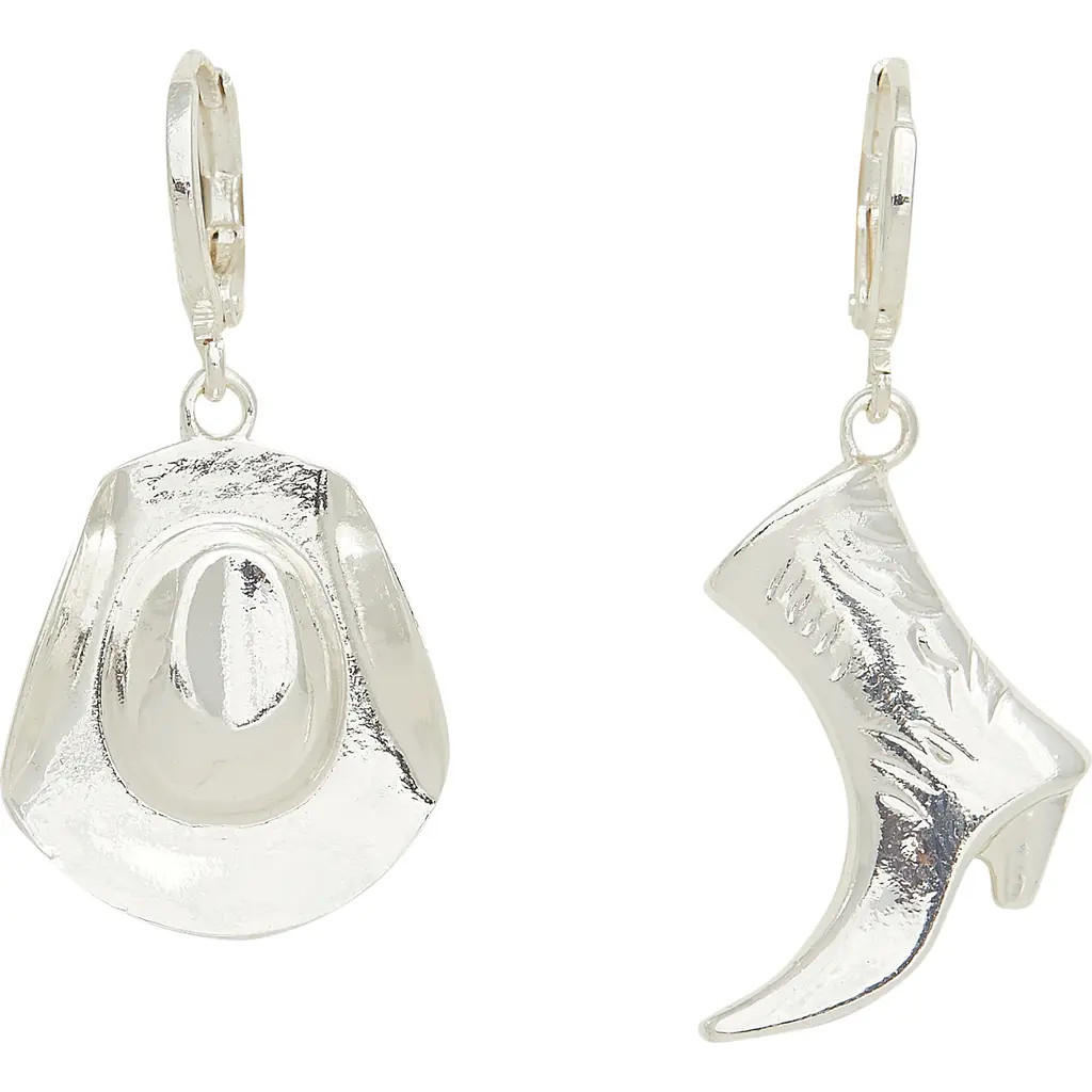 Petit Moments Faye Mismatched Western Drop Earrings in Silver at Nordstrom | Nordstrom