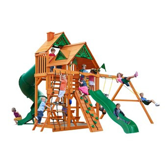Gorilla Playsets Great Skye I Residential Wood Playset with Slide | Lowe's