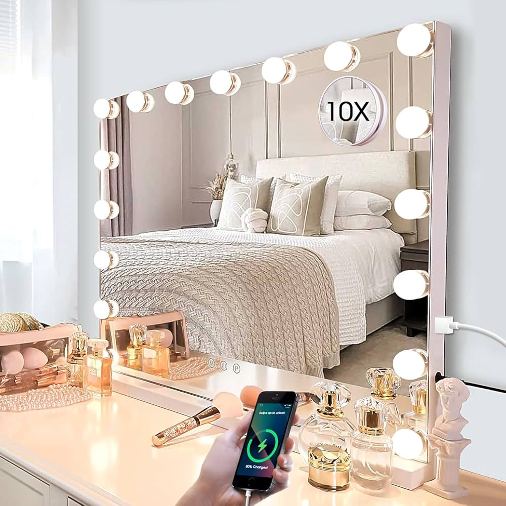 Kottova Large Vanity Mirror with 17 Dimmable LED,Extra Big Hollywood Makeup Mirror with 3 Color L... | Amazon (CA)