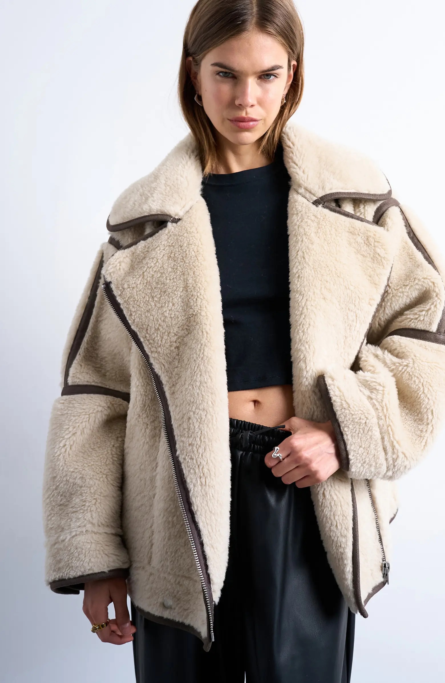 Faux Shearling Avaitor Jacket | Nordstrom