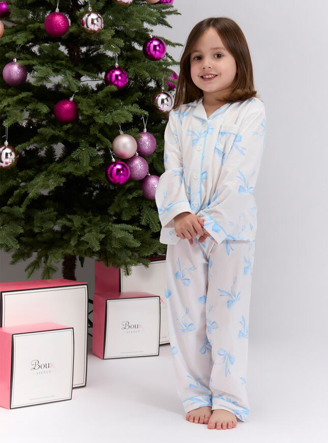 Kids' bow print pyjamas in a bag - Ivory Mix | Boux Avenue (UK)