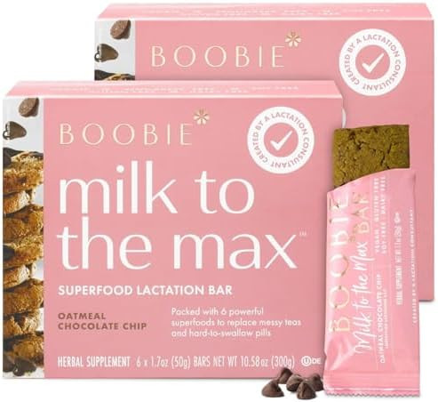 Boobie Bar Superfood Oatmeal Chocolate Chip Lactation Bar for Breastfeeding Moms to Increase Milk... | Amazon (US)