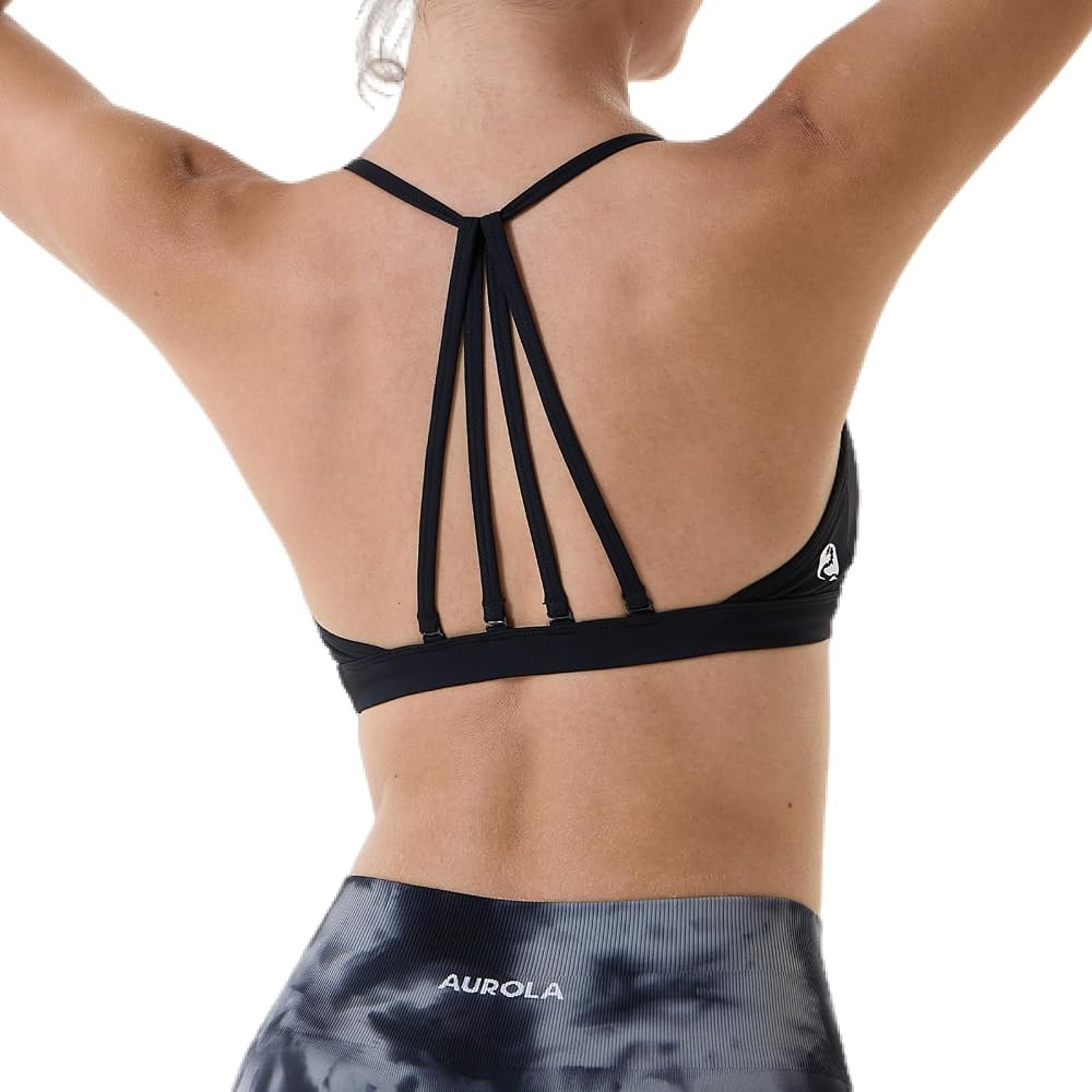 AUROLA Mercury Workout Sports Bras Women Athletic Removable Padded Backless Strapy Minimal Crop T... | Amazon (US)
