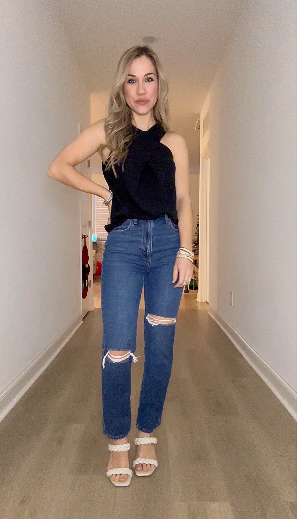 Two halter cross neck linen tops , casual outfit , spring fashion , cupshe 

Size XS in black and paisley

#LTKparties #LTKfindsunder50 #LTKstyletip