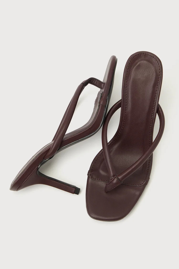 Arbella Cocoa Thong High Heel Sandals | Lulus