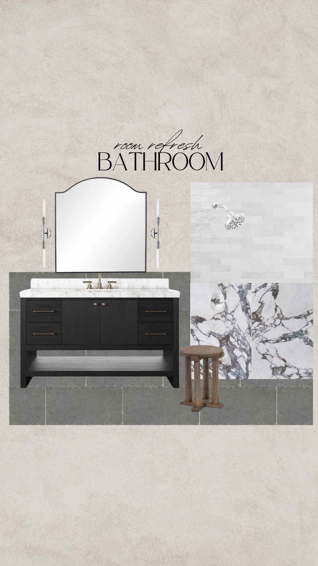 Bathroom refresh, marble tile, zellige tile, slate tile, large format tile, handmade tile, subway tile, wall mirror, modern organic bathroom, moody bathroom, bathroom vanity, wood stool, wall sconce, chrome wall sconce, chrome shower head, black vanity, wood vanity

#LTKSeasonal #LTKHome #LTKSaleAlert

#LTKHome #LTKSaleAlert #LTKSeasonal