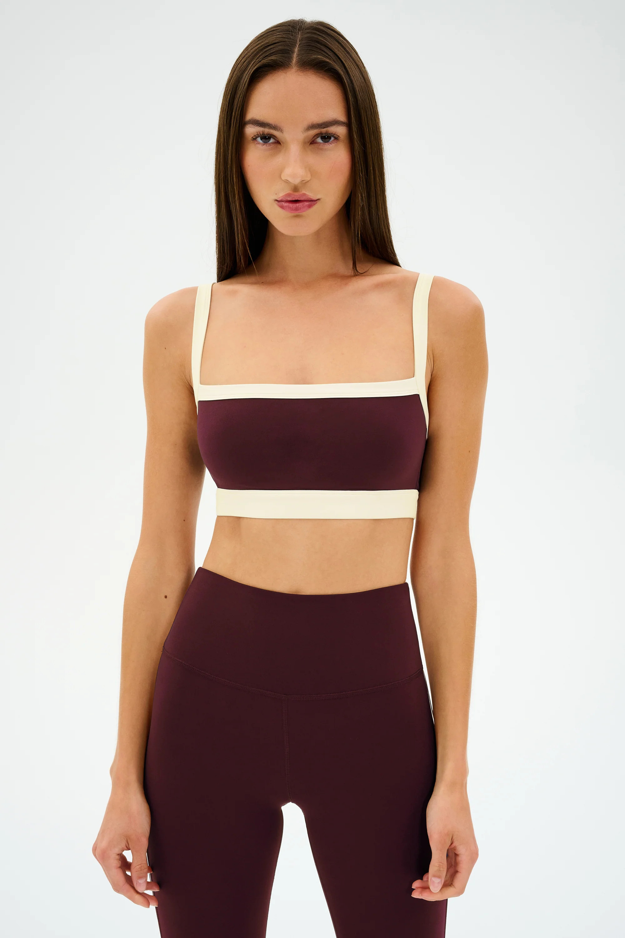 Monah Rigor Bra - Dark Cherry/Creme | Splits59.com