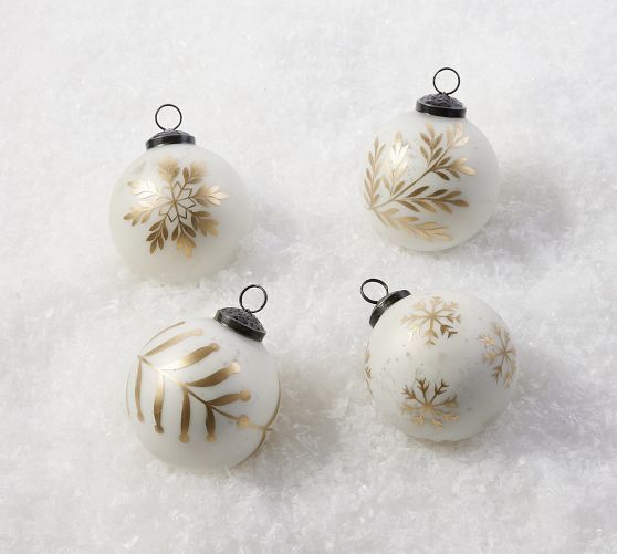 Gold Painted Mercury Ornaments - Set of 4 | Pottery Barn (US)