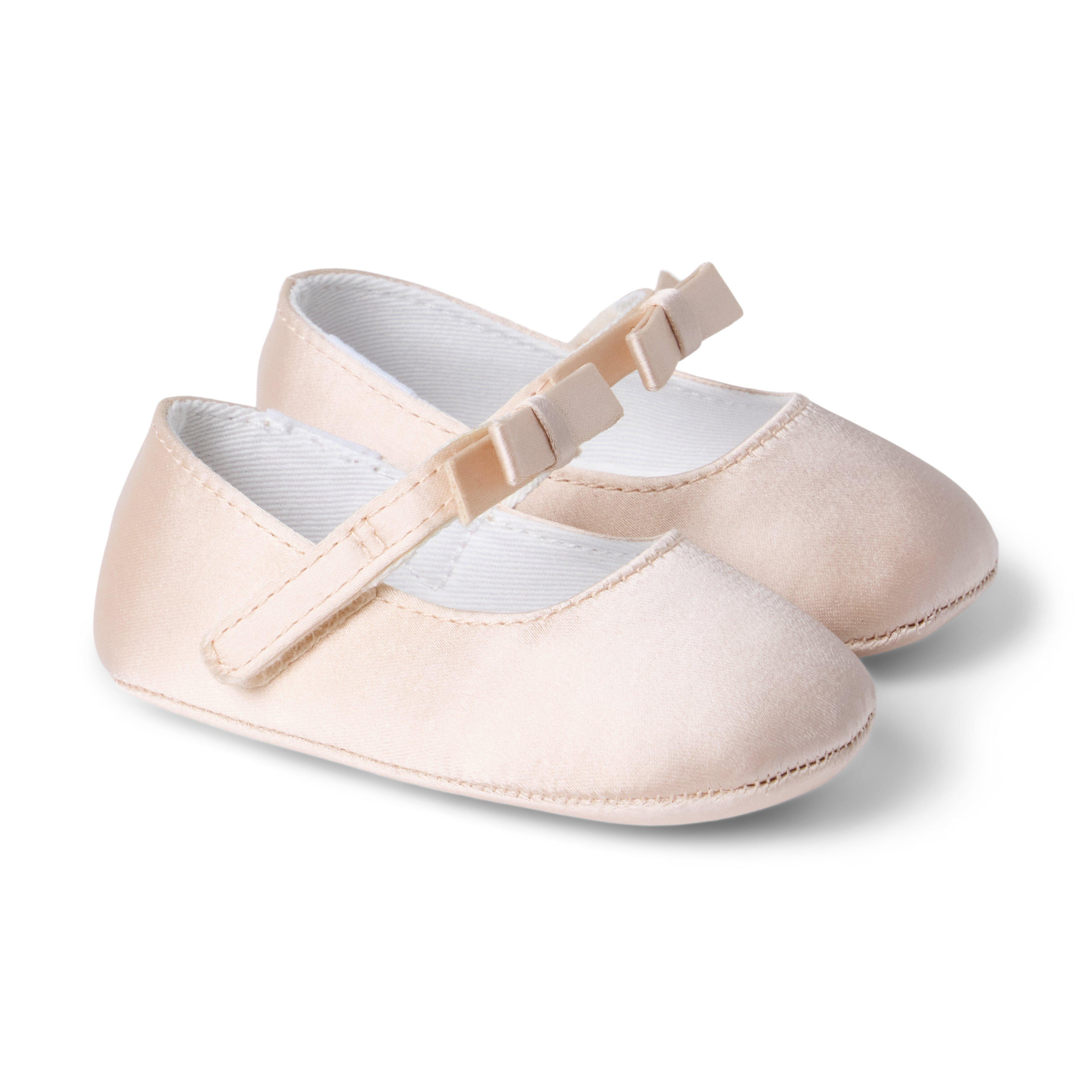 Janie and Jack | Baby Satin Bow Ballet Flat - Pink / 18-24m | Janie and Jack