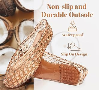 LUCKY STEP Women's Jelly Ballet Flats Mesh Casual Comfortable Jellies Shoes Clear Hollow Breathab... | Amazon (US)