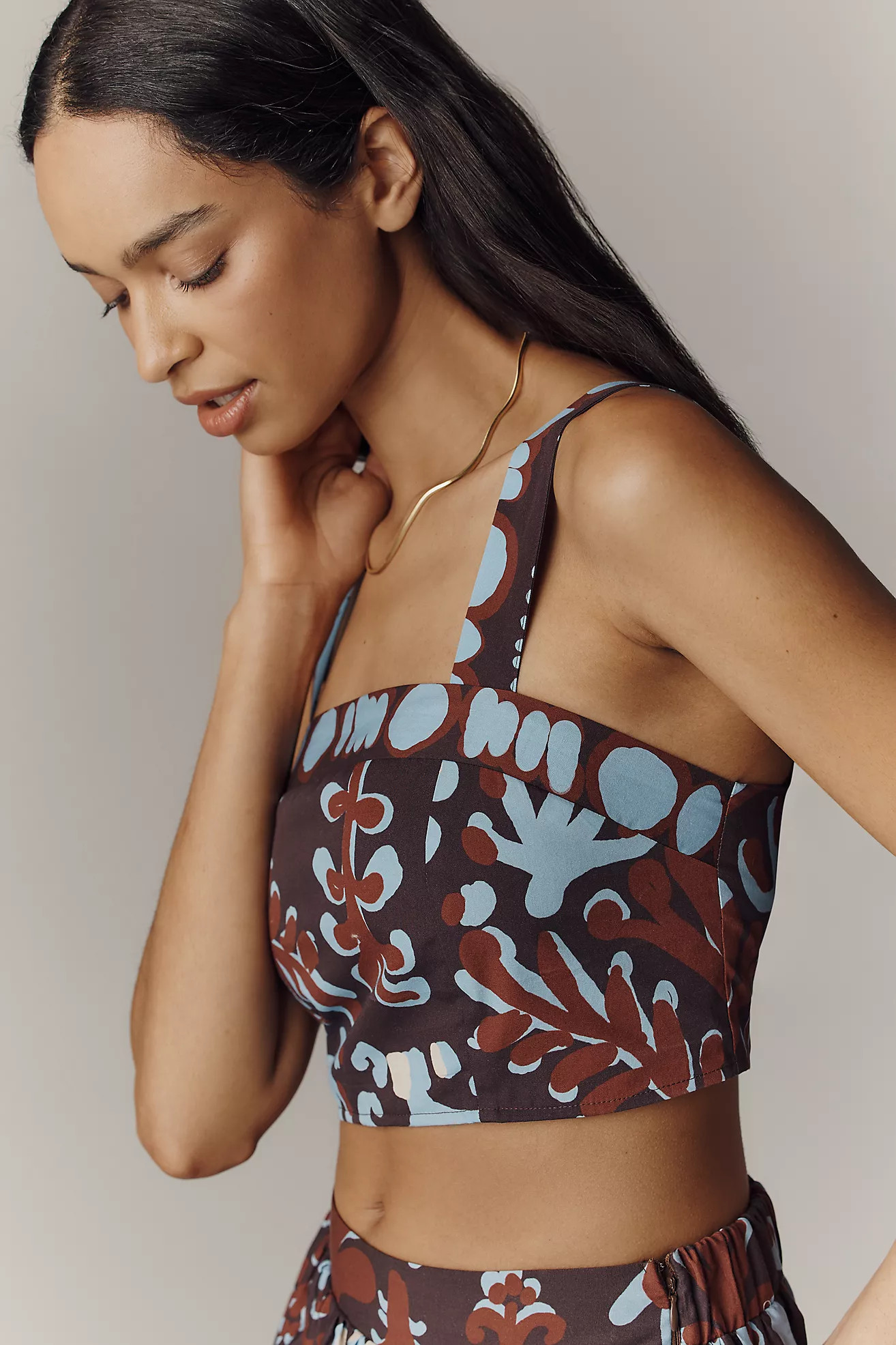 Maeve Cotton Printed Crop Top | Anthropologie (US)