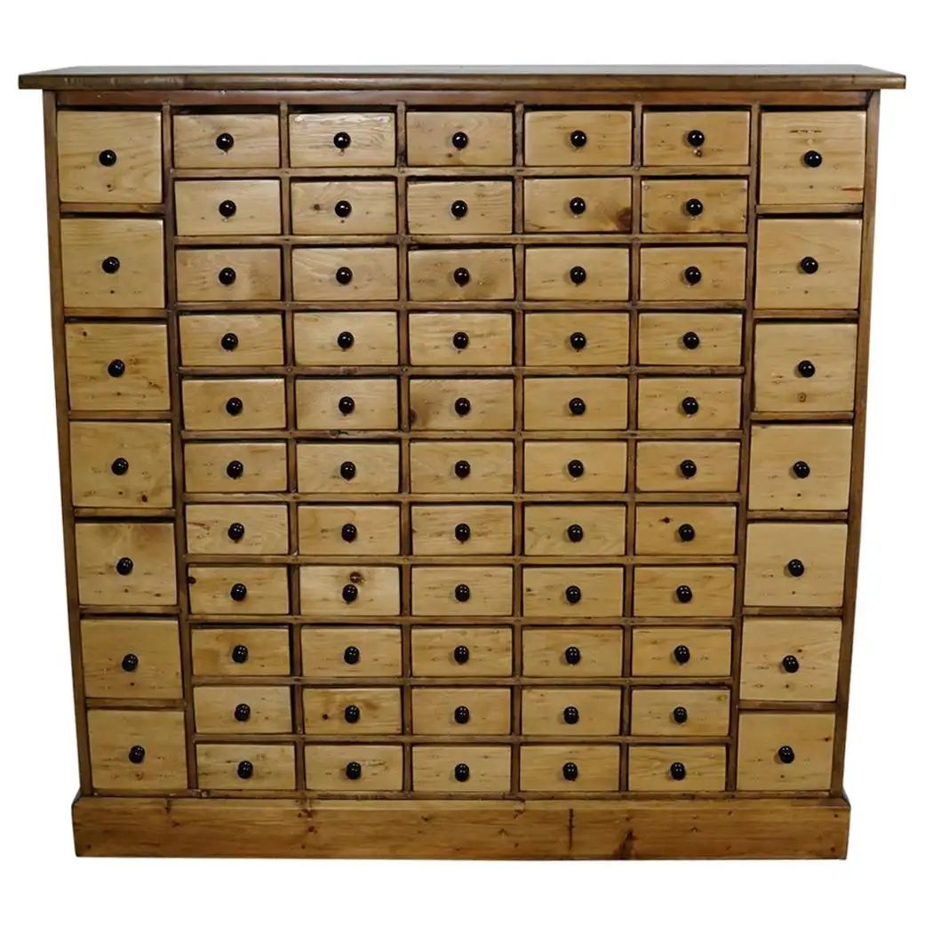 Vintage Dutch Pine Apothecary Cabinet, 1950s | 1stDibs