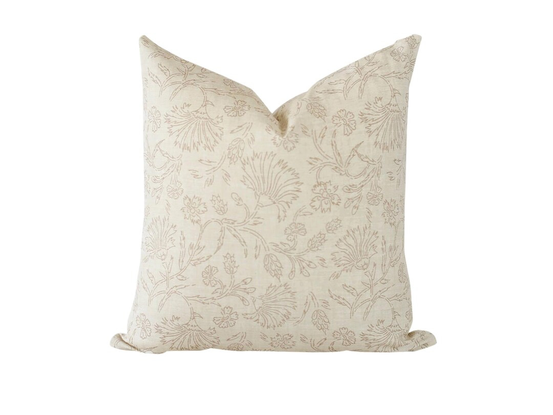 Beige Floral Line Art Pillow Cover: Modern Neutral Decor | Etsy (US)