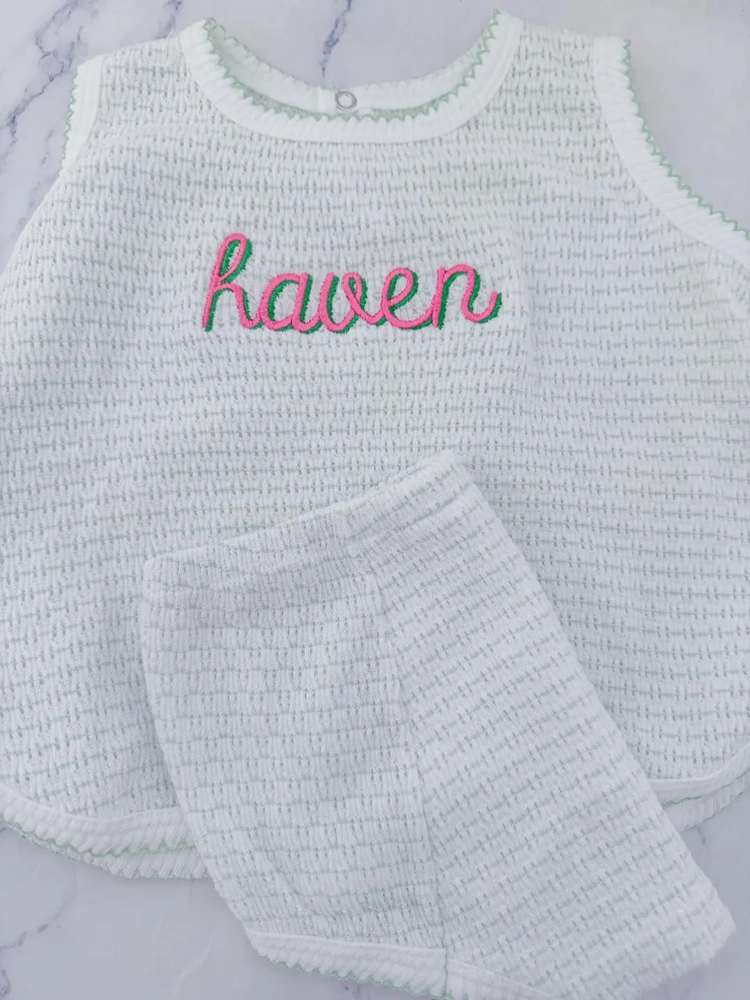 Paty sleeveless top with diaper cover, Monogrammed bloomer set, baby girl outfit | Etsy (US)