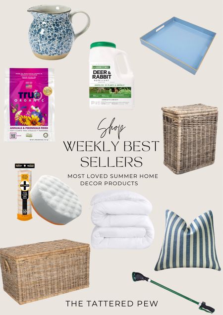 This week’s best-selling summer home products from Amazon! 


Summer throw pillow, duvet insert, wicker spreads box, sneaker cleaners, garden fertilizer, wicker hamper, deer repellant for garden, serving tray, summer vases

#LTKHome